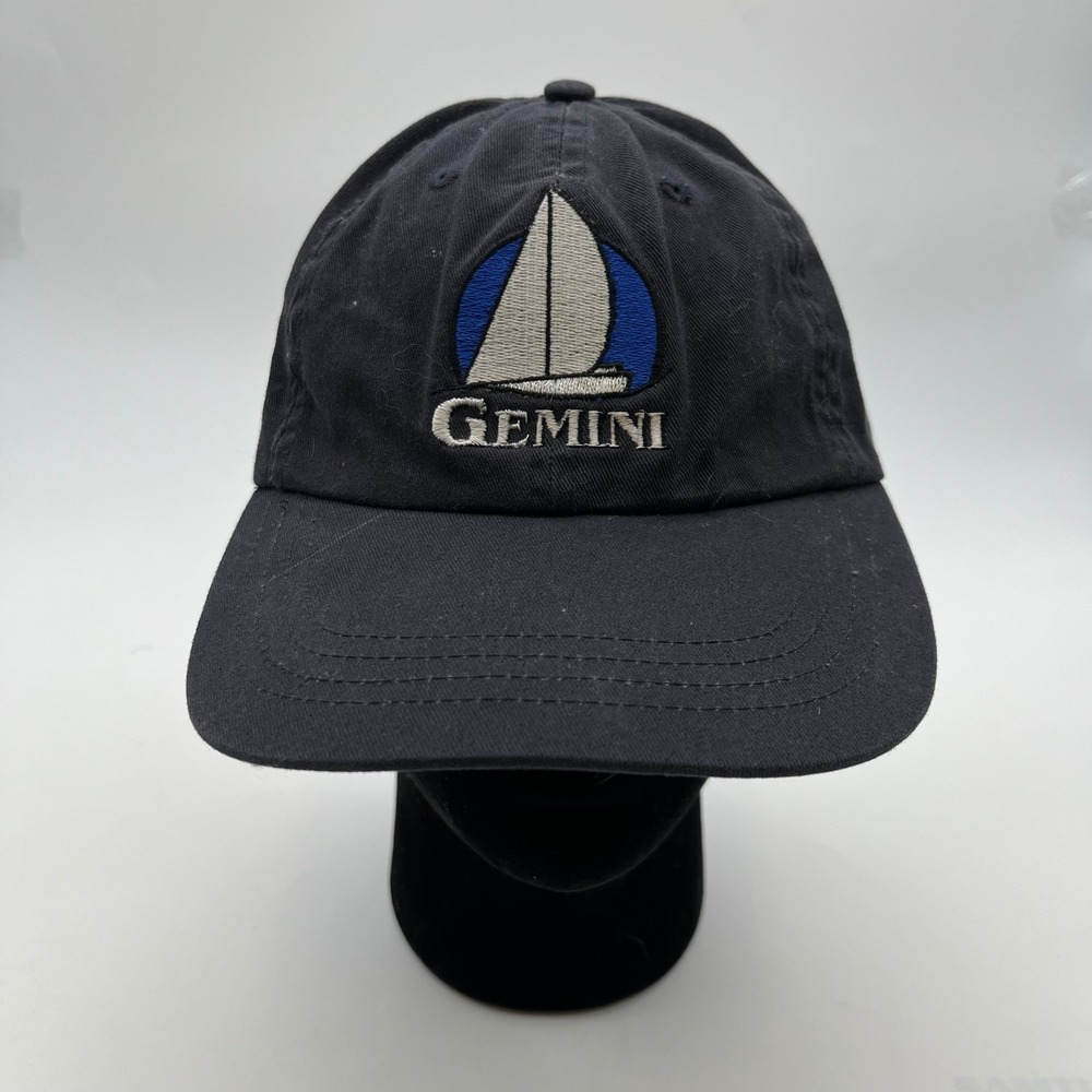 Gemini Sailboat Kaanapali Maui Hat Black Adjustable Strapback Hawaii Cap - OS